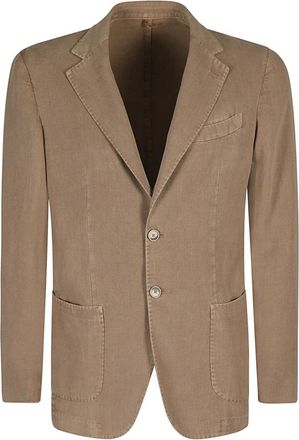 Santaniello Broken Katoen Touw High Twist Overdyed Frosted Blazer - Heren - Blazers - Bruin - 3XL - Katoen - Jassen