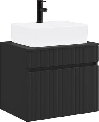 vidaXL Juego De Muebles De Ba&ntilde;o Negro Madera De Ingenier&iacute;a Vidaxl
