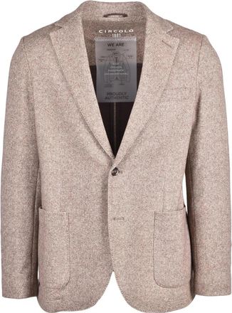 Circolo 1901 Rounded Cotton Stretch Jacket With Subtle Herringbone Texture
