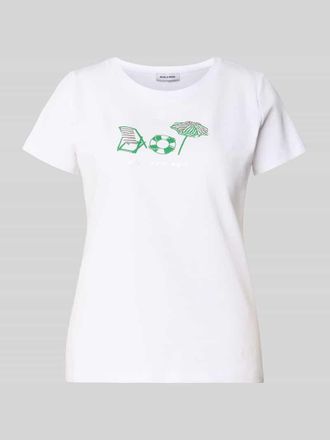 More & More More & More T-Shirt mit Motiv-Print und Rundhalsausschnitt in Weiss, Gr&ouml;&szlig;e 34