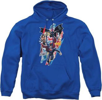 Gildan Batman V Superman Ripped Trio Adult Pull Over Hoodie / Hooded Sweatshirt