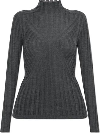 Jil Sander Truien & Vesten, Dames, Grijs, L, Kasjmier, Slim-fit coltrui