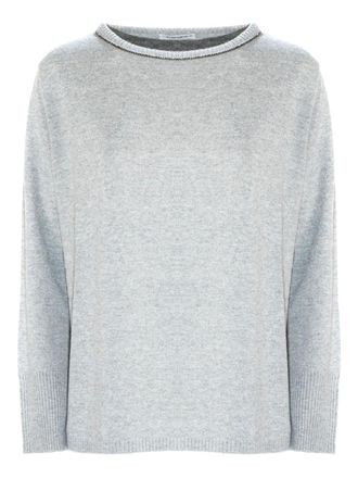 KANGRA embellished-neck sweater - Grey