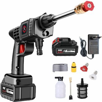 Gabrielle Hidrolavadora Inal&aacute;mbrica Gabrielle De 200 W Y 2000 Rpm Con Bater&iacute;a De 21 V Y 20000 Mah, 50 Bares, Para Lavado De Coches Y Riego De Flores