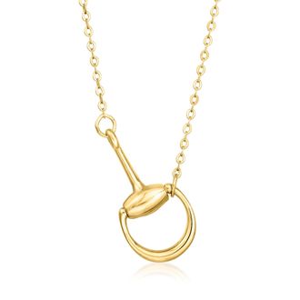 Ross-Simons Italian 14kt Yellow Gold Stirrup Necklace