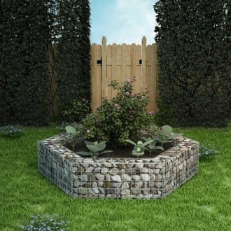 Berkfield Home Hexagonal Gabion Raised Bed 200x173x40 cm in Silver | Size: 200 x 173 x 40 cm