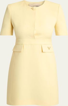 Valentino Garavani V-Logo Pocket Short-Sleeve Mini Dress