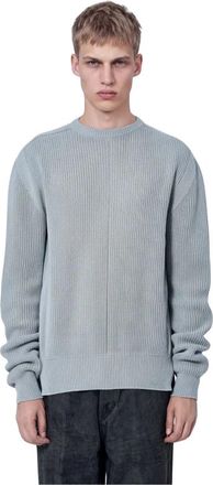 Rick Owens Fisherman Round Neck - Heren - Ronde hals truien - Grijs - L - Wol - Truien & Vesten