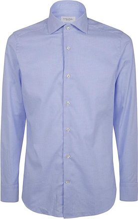 Tintoria Mattei Shirt - Heren - Zakelijke Overhemden - Blauw - L - Overhemden