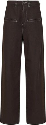 Uma Wang UMA Wang, Broeken, Dames, Bruin, M, Wol, Wijde broek