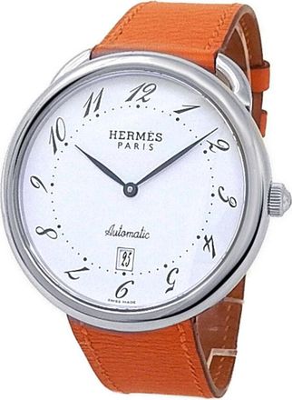 Herm&egrave;s Pre-owned Hermes Arceau Automatic White Dial Mens Watch AR4.810