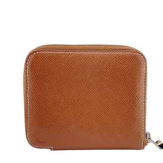 Herm&egrave;s Brown Leather Coin Purse/Coin Case (Pre-Owned)