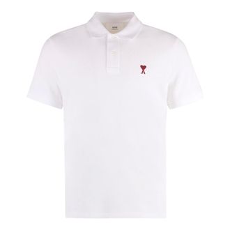 Ami Polo Shirts, female, White, S, De Coeur Polo