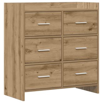 vidaXL Aparador Roble Artesanal 75 X 33 X 80 Cm Madera De Ingenier&iacute;a Vidaxl
