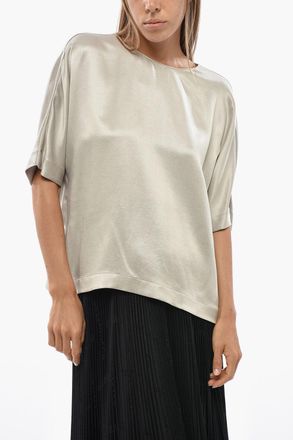 Armani GIORGIO Blusa in Satin a Tinta Unita Armani