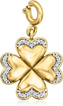 Ross-Simons Diamond Clover Charm in 18kt Gold Over Sterling