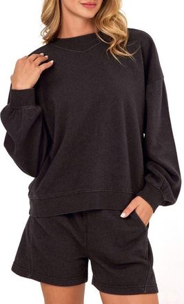 Threads 4 Thought Kaitlyn Mineral Wash Sweatshirt in Black at Nordstrom, Size X-Small