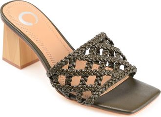 Journee Collection Evvie Braided Sandal in Olive at Nordstrom Rack, Size 12