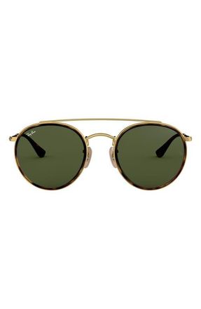 Ray-Ban 51mm Aviator Sunglasses in Gold/Green at Nordstrom