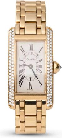 Cartier Pre-owned Cartier Tank Americaine Quartz Diamond White Dial Ladies Watch 1710