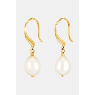 Dower & Hall White Baroque Pearl Earrings in Yellow Gold Vermeil at Nordstrom