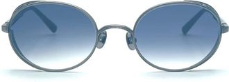 Matsuda Ovale Antiek Zilveren Zonnebril - Heren - Zonnebrillen - Grijs - ONE Size - Accessoires