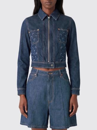 Marine Serre Giacca di jeans con logo all-over