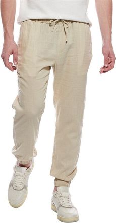 Elie Tahari Drawstring Linen-Blend Jogger Pant