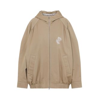 Marni Beige Hooded Zip-up Sweatshirt