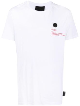 Philipp Plein skull-print logo-patch T-shirt - men - Cotton - M - White