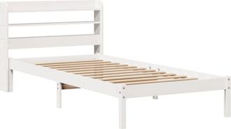 vidaXL Bed Frame without Mattress White 90x200 cm Solid Wood Pine vidaXL
