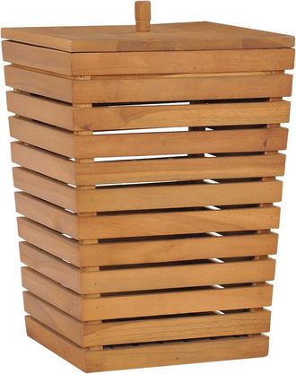 vidaXL Cesto De La Ropa Sucia Madera Maciza De Teca 30x30x45 Cm Vidaxl
