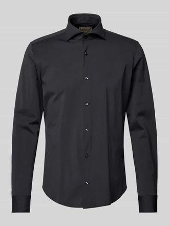 Joop Slim Fit Business-Hemd mit Knopfleiste Modell Pai in Black, Gr&ouml;&szlig;e 39