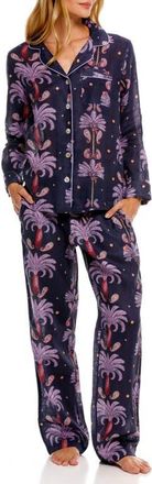 The Lazy Poet Emma Linen Pajamas in Blue at Nordstrom, Size X-Small