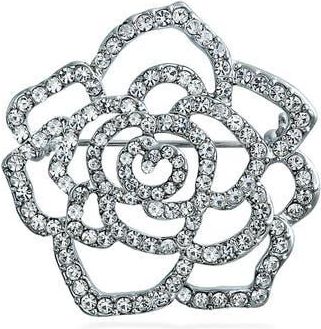 Bling Jewelry Large Bridal Flower Shape Pin in Clear at Nordstrom Rack