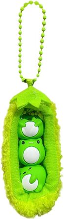 Generic Plush Pea Frog Pendants - Cartoon Pea Frog Pendant | Soft Plush Pea Frog Keyring | Hangable Car Interior Ornaments | Relaxing Toys for Dashboard & Por
