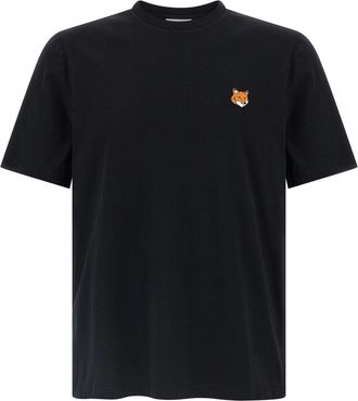 Maison Kitsuné Fox Head T Shirt Nero-Uomo