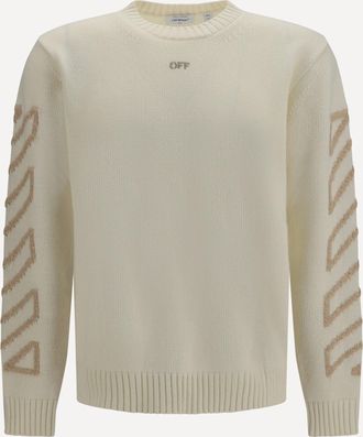 Off-white Arrow Fuzzy crewneck Sweater Male XXL