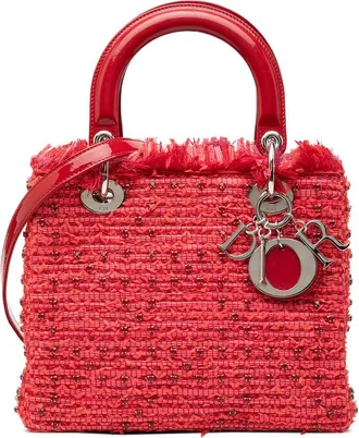 Dior Pre-owned Dior Medium Tweed Fringe Rhinestone Lady Dior Ladies 8GS5B2ONM9WMMXE9