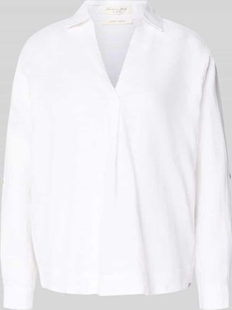 Christian Berg Regular Fit Leinenbluse mit V-Ausschnitt in Weiss, Gr&ouml;&szlig;e 34