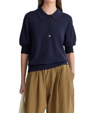 Apiece Apart Oda Polo Shirt In Midnight