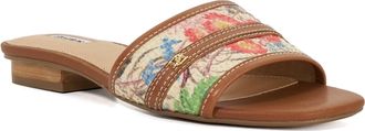 Dune London Womens Ladies Leti - Open Toe Block Heel Sandals - Multicolour Fabric - Size UK 7