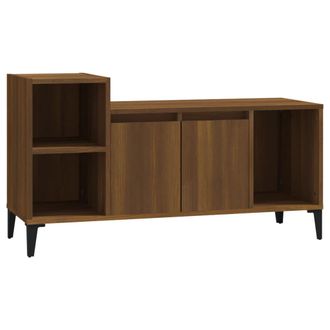 vidaXL Vidaxl - Mueble Para Tv Madera Contrachapada Marr&oacute;n Roble 100x35x55 Cm