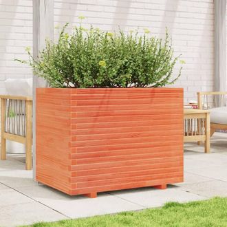 Berkfield Home Beautiful Garden Planter Wax Brown 90x60x72.5 cm Solid Wood Pine