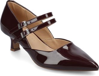 Journee Collection Journee Womens Carnation Medium and Wide Width Kitten Heel Mary Jane Pumps