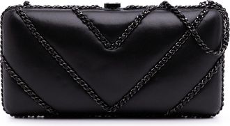 Chanel Klein leren clutch met kettingdetail