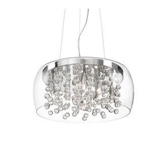 Ideal Lux Ideal Lux Audi-80 - L&aacute;mpara Colgante De Techo Grande De Vidrio Soplado Con 8 Burbujas, Cromada, G9