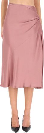 Dries Van Noten Pink Draped Midi Skirt