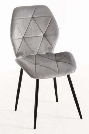 Regalos Miguel Sillas - Silla Sesel Terciopelo Patas Negras - Gris