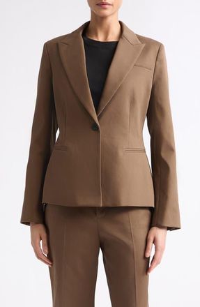 Nellie Partow Kenmare Cotton Twill Jacket in Mocha at Nordstrom, Size 10